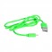 Kábel USB - Micro USB, zelený 1m